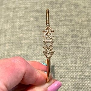 Stella & Dot rose gold & crystal triangle /arrows Cuff Bracelet